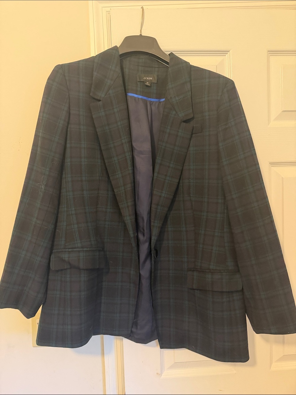 J. Crew Women’s Black Tartan Blazer Size 16